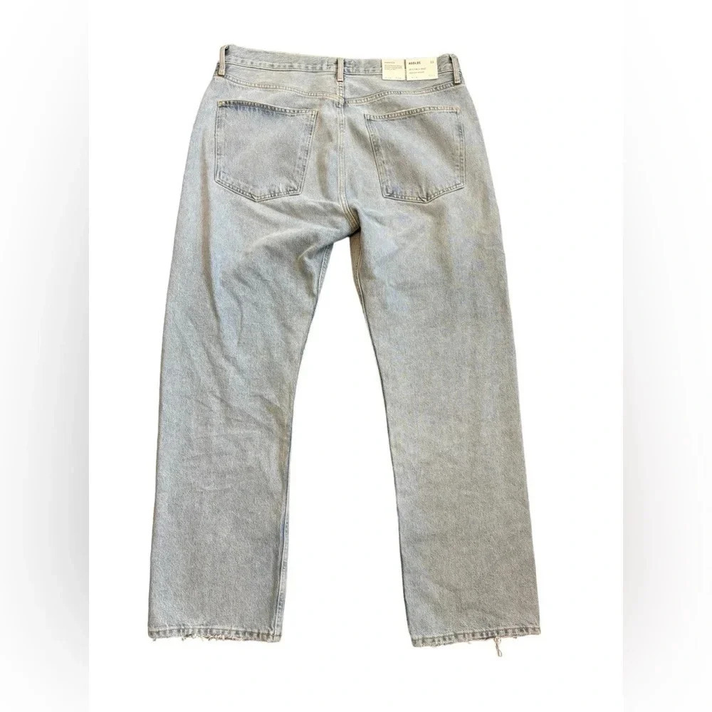 NWT Agolde 90s High Rise Pinch Button Fly Waist Jeans in Flashback Blue Size 33 - Picture 4 of 10